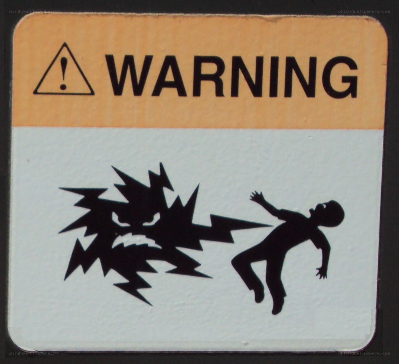 warning sign with electric shock hazard
