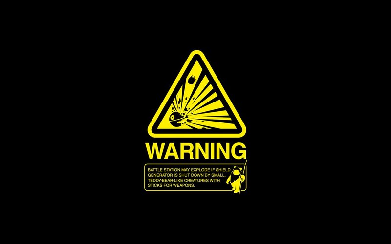 Warning sign with explosion graphic