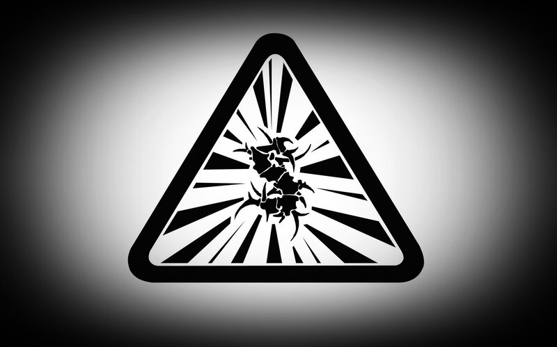 Warning Sign with Explosion