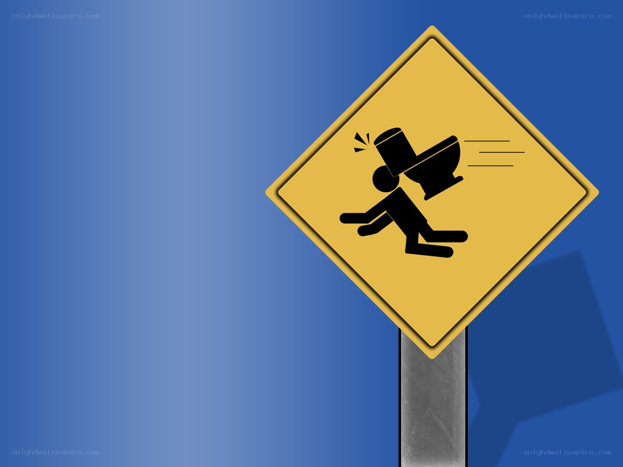 warning sign with falling person