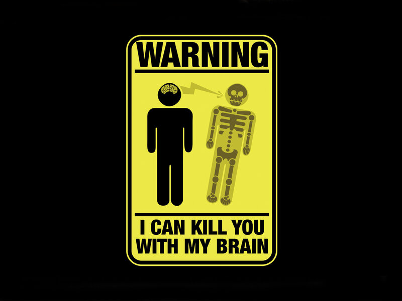 Warning Sign with Human and Skeleton