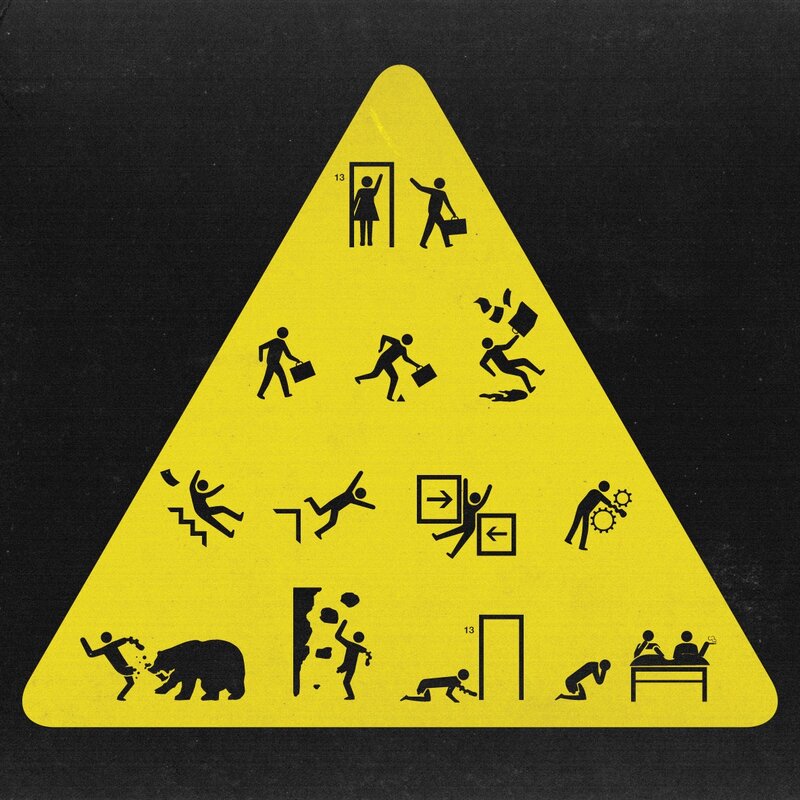 Warning Sign with Icons