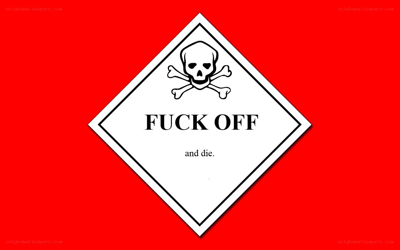 warning sign with offensive text