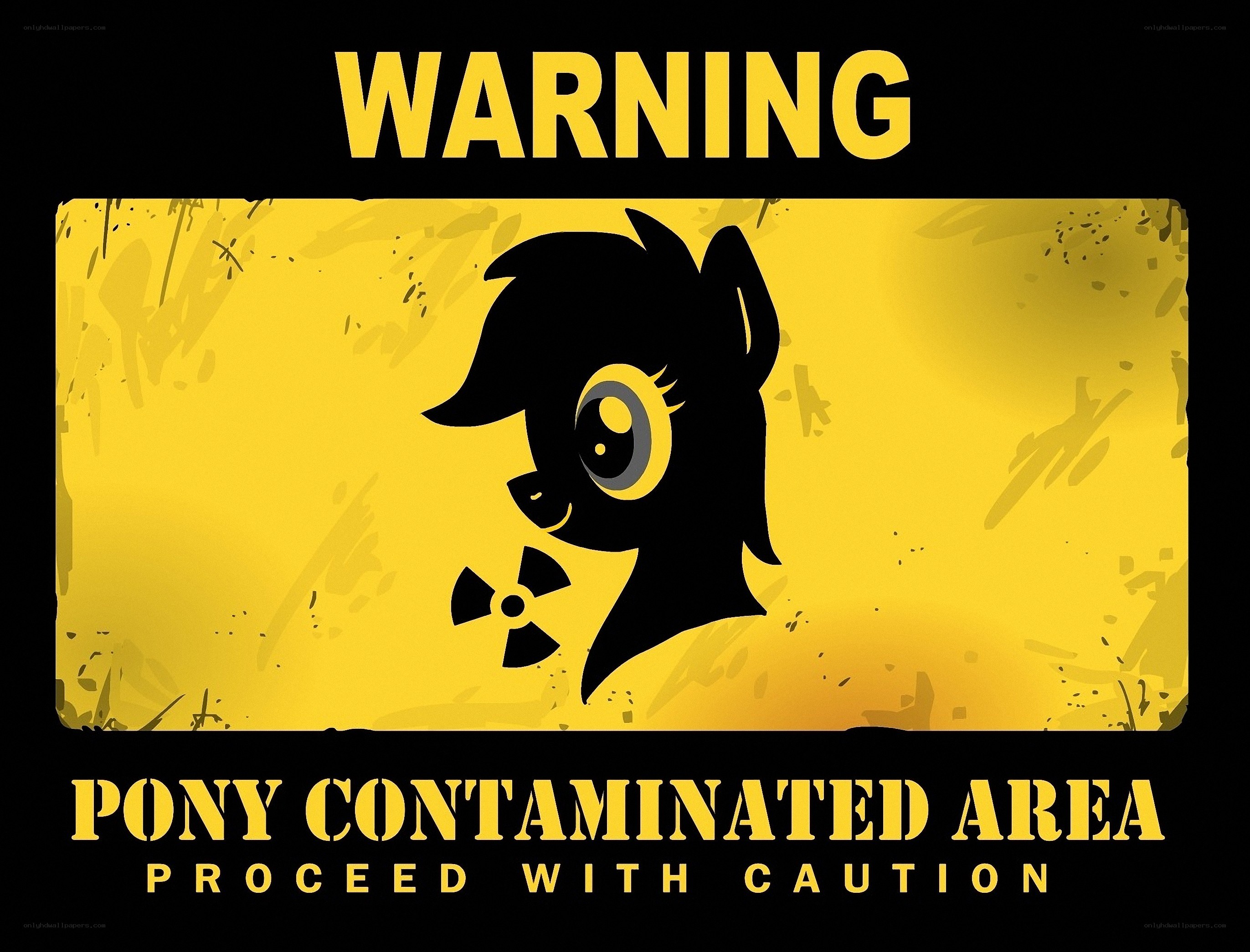 warning sign with pony silhouette
