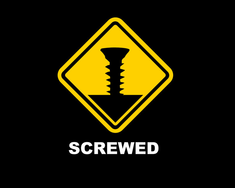 Warning Sign with Screw