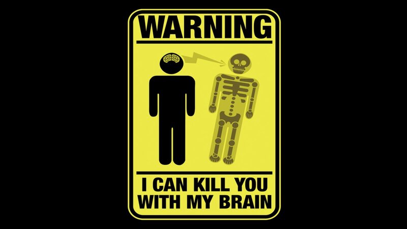 Warning Sign with Skeletons