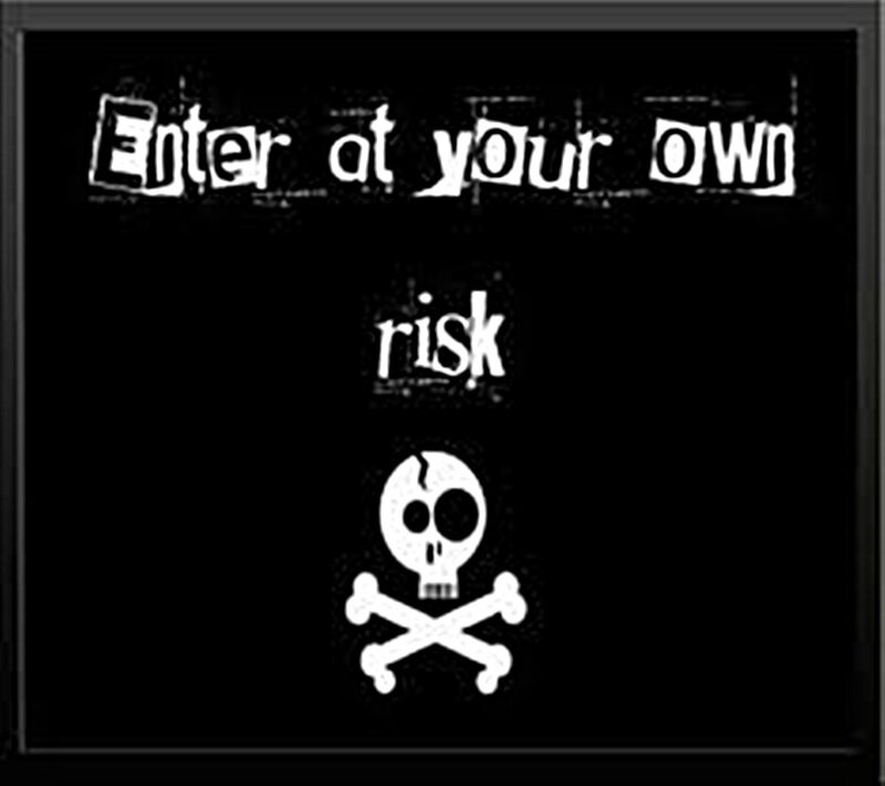 Warning sign with skull and crossbones