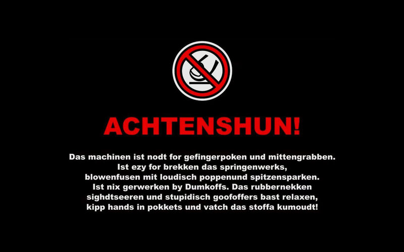 Warning sign with text
