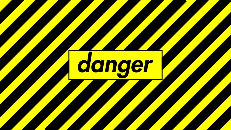 Warning Sign with Text — Yellow, Alerting