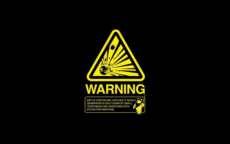 Warning Sign with Text — Yellow, Cautionary