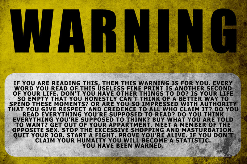 Warning Sign with Text — Yellow, Urgent, Illustration