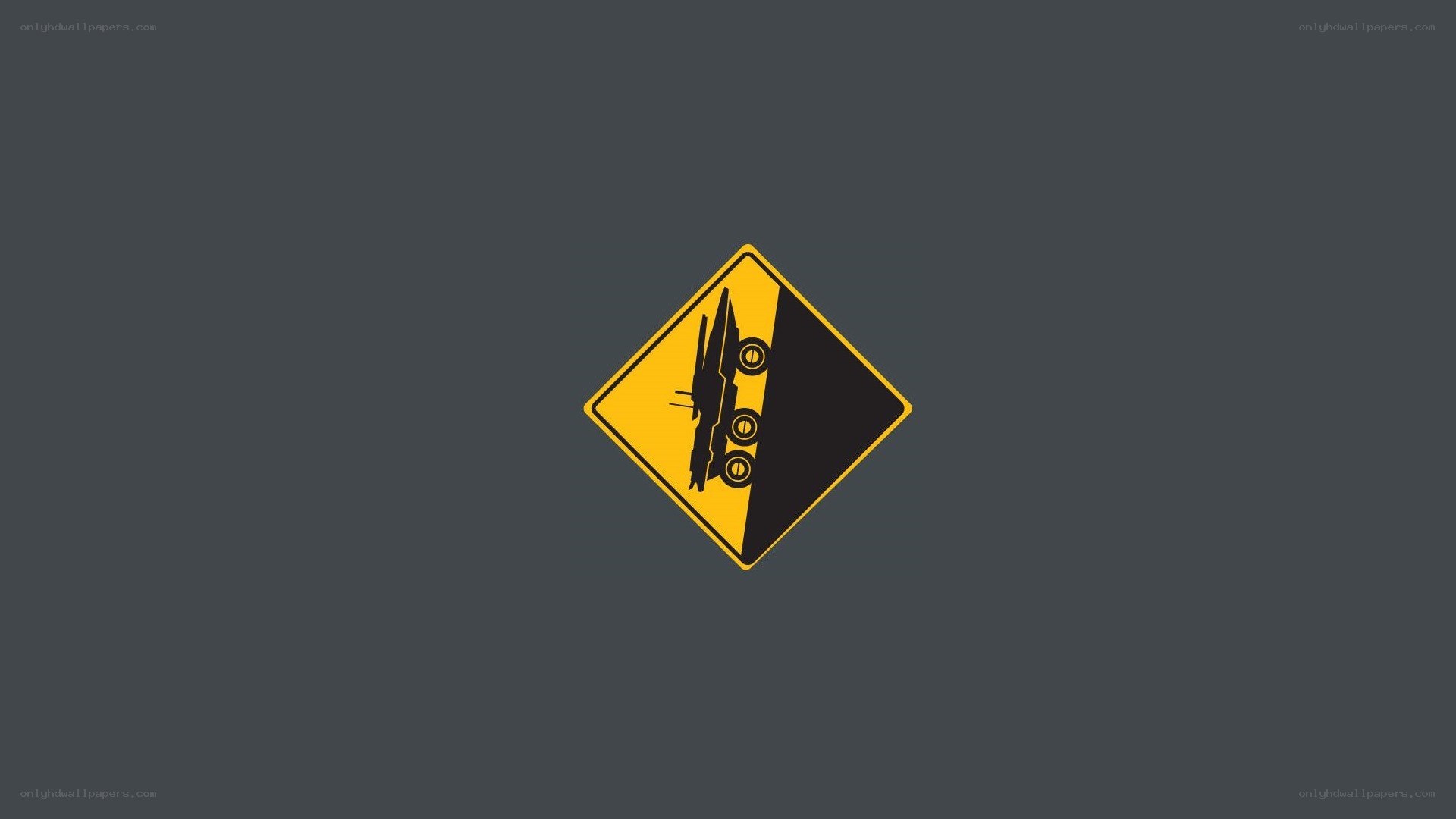 warning sign with vehicle