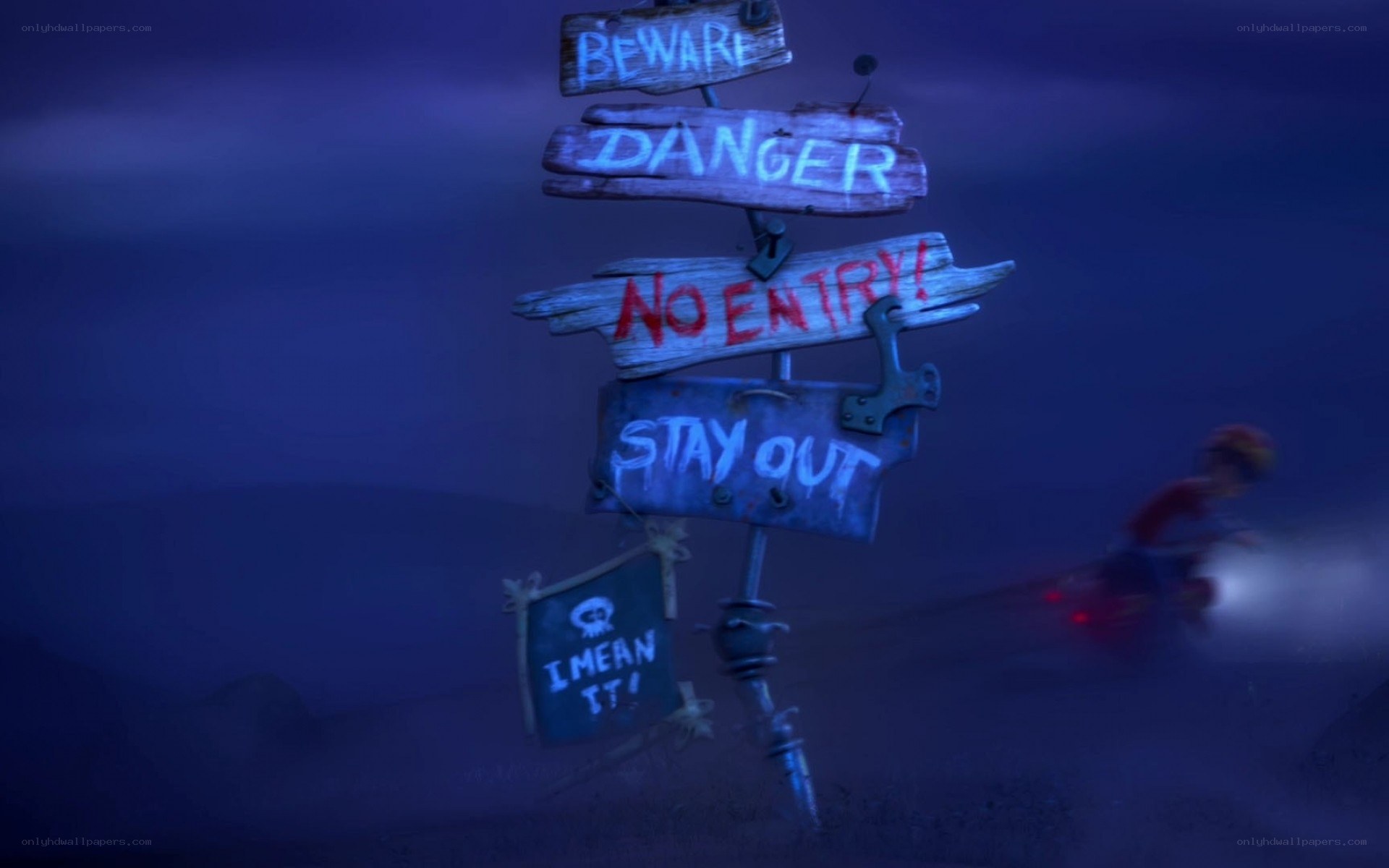 warning signs at night