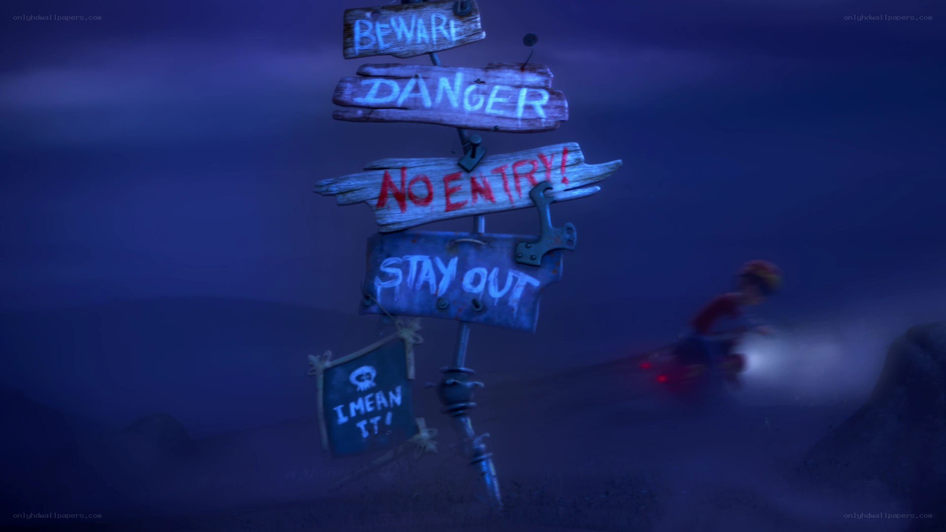 warning signs at night