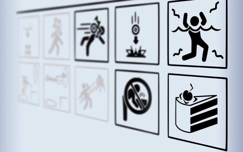 Warning Signs on Wall