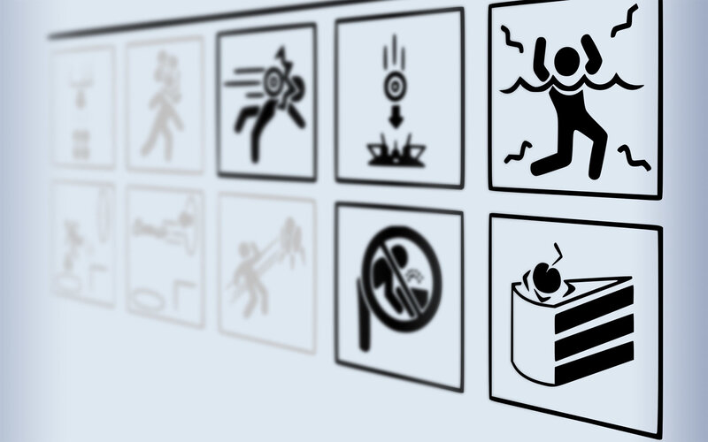 Warning Symbols on Wall