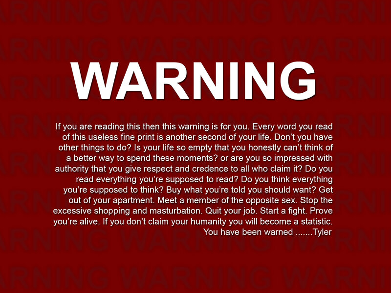Warning Text on Red Background — Serious
