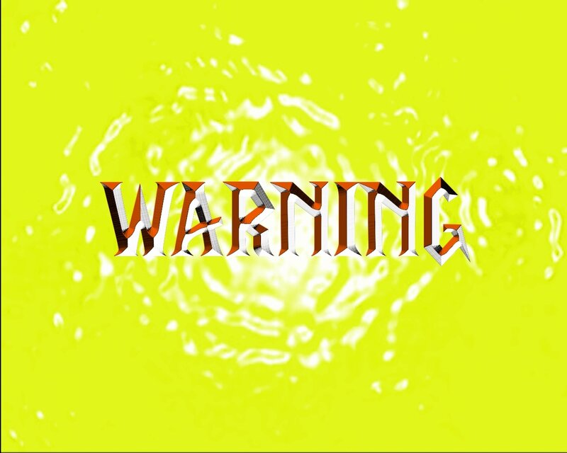 warning text on yellow background