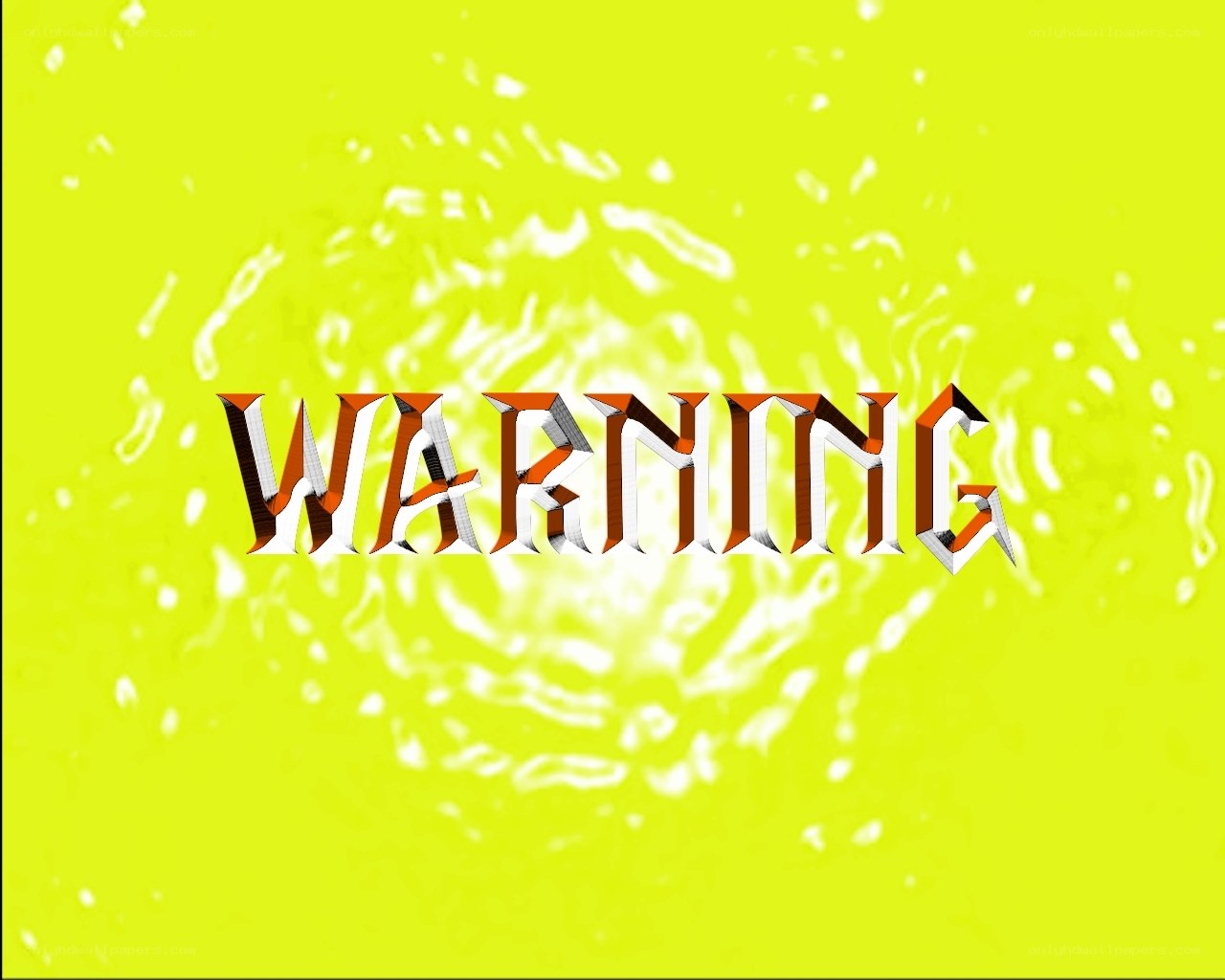 warning text on yellow background