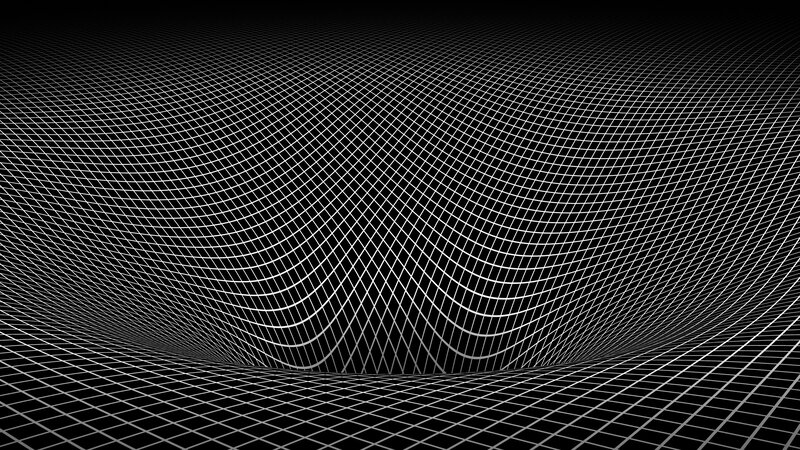Warping Grid Surface — Black, Dramatic, Abstract, Black Background