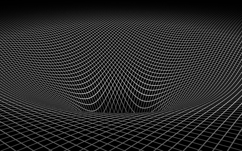 Warping Grid Surface — Black, Dramatic, Abstract
