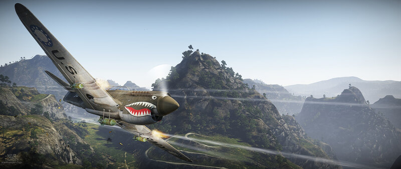 Warplane with Shark Mouth — Green