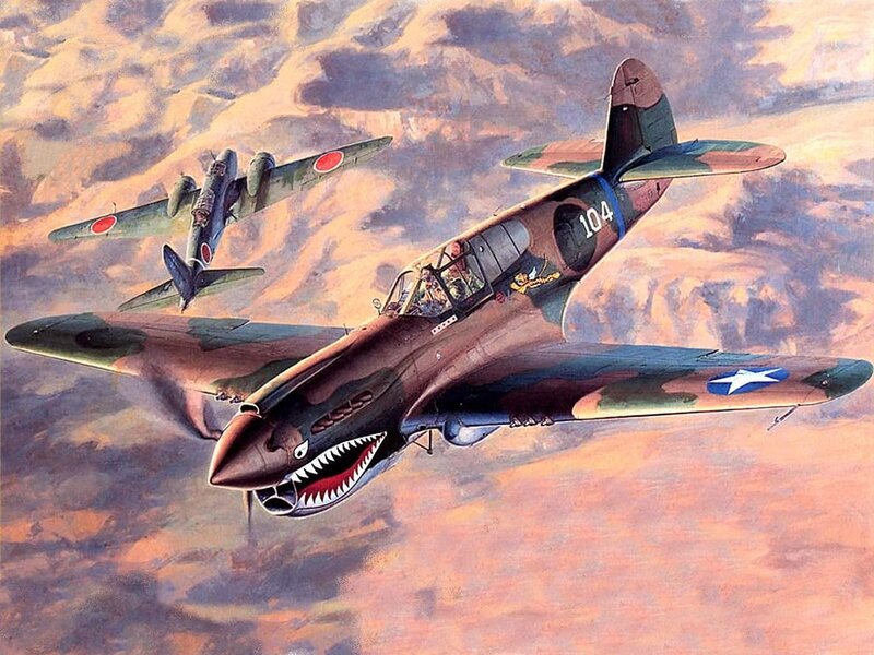 Warplanes in combat