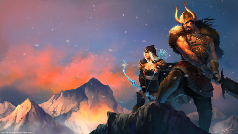 Warrior and Archer on Mountain