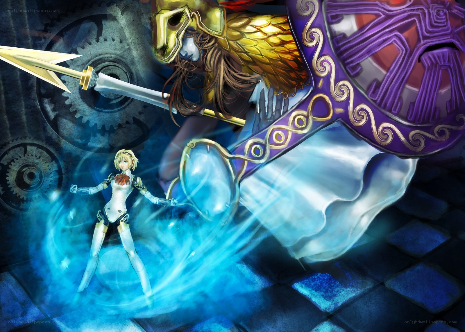 Warrior and knight in battle