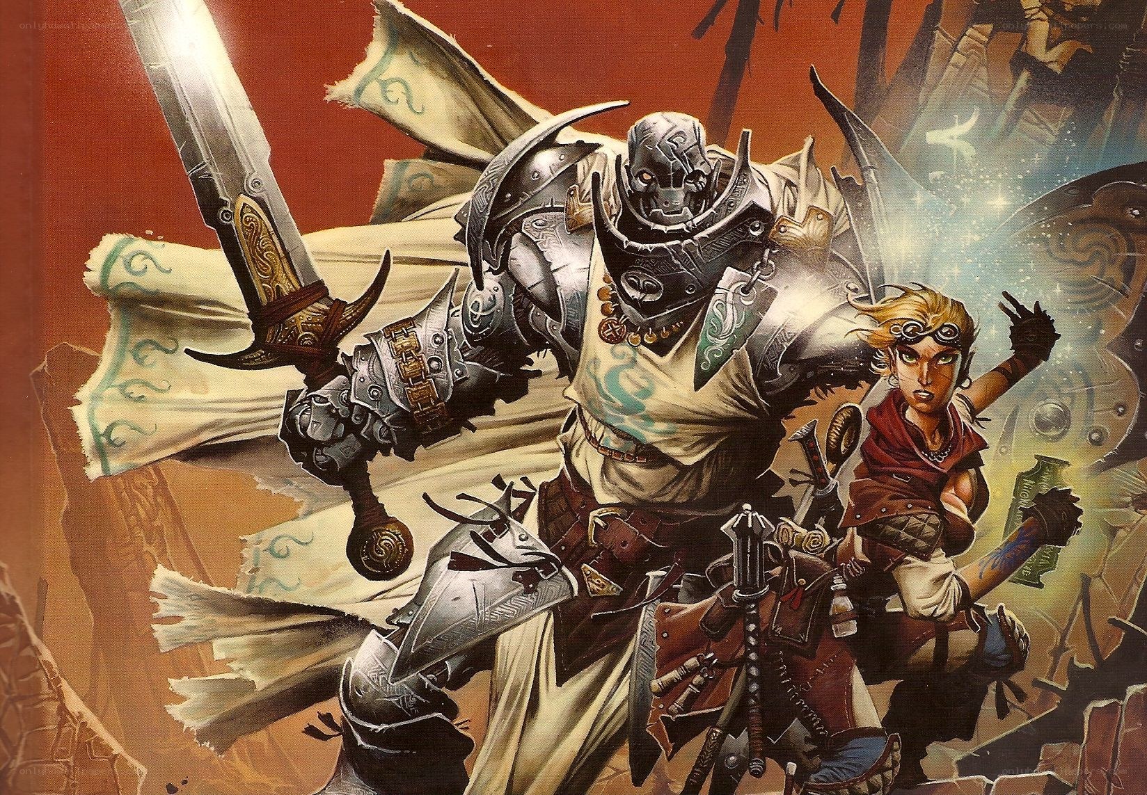warrior and mage in battle