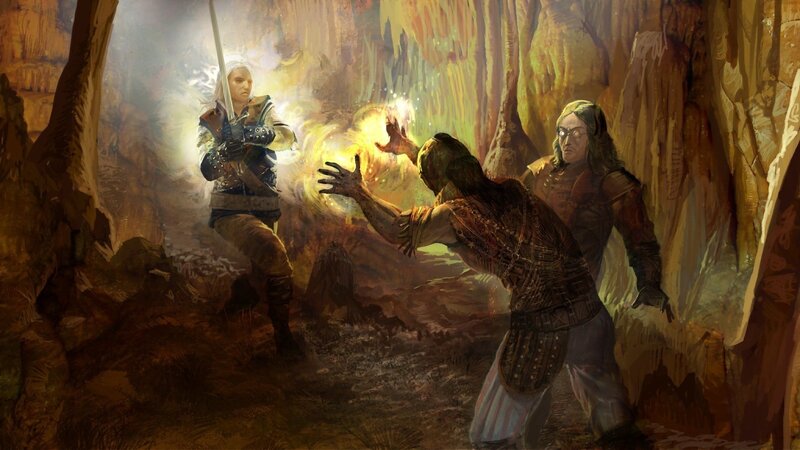 Warrior and Mages in Cave