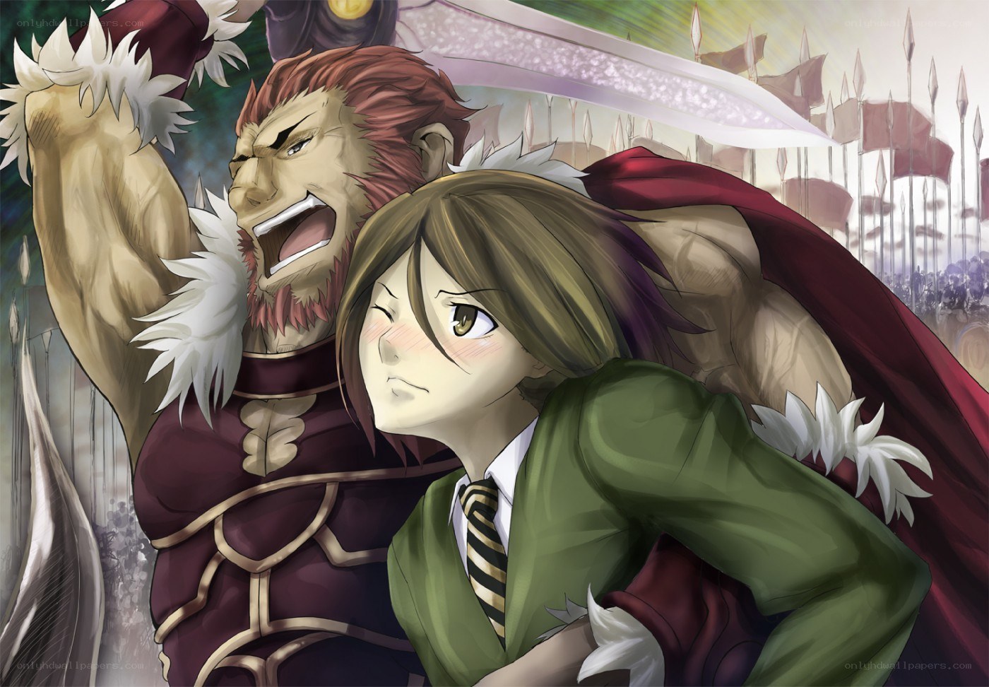 Warrior and student in battle