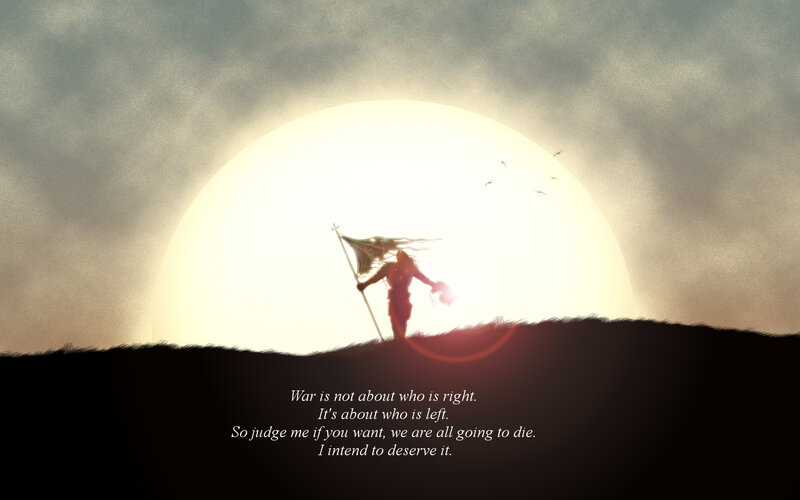 Warrior at sunset