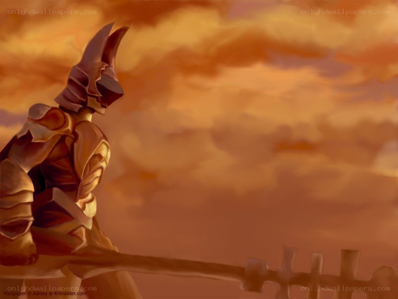 warrior at sunset