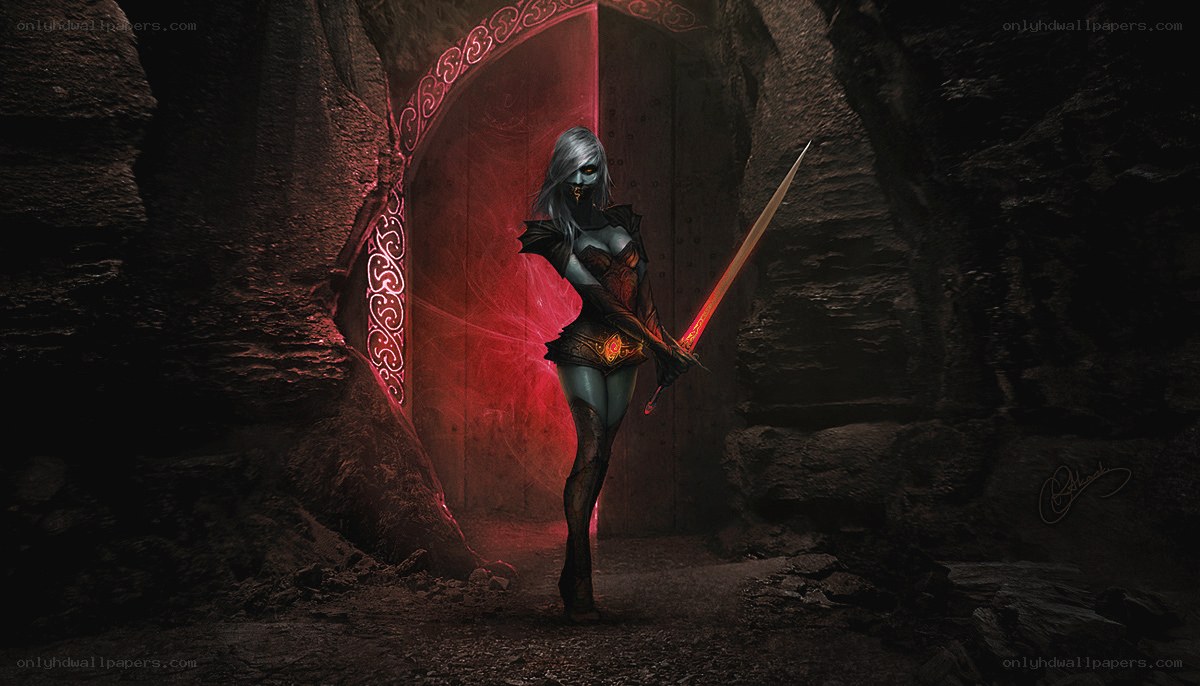 Warrior at the red door