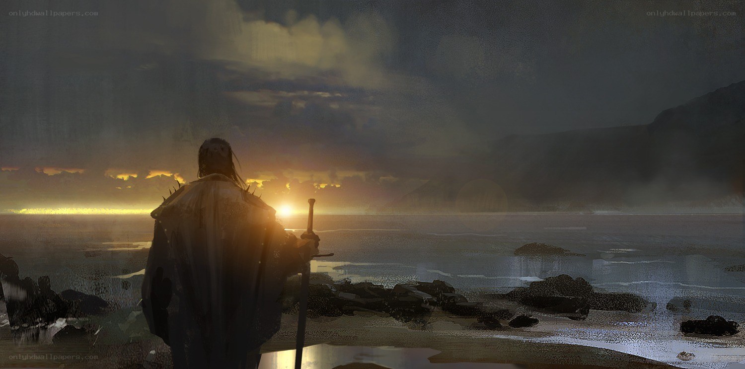Warrior at the shore