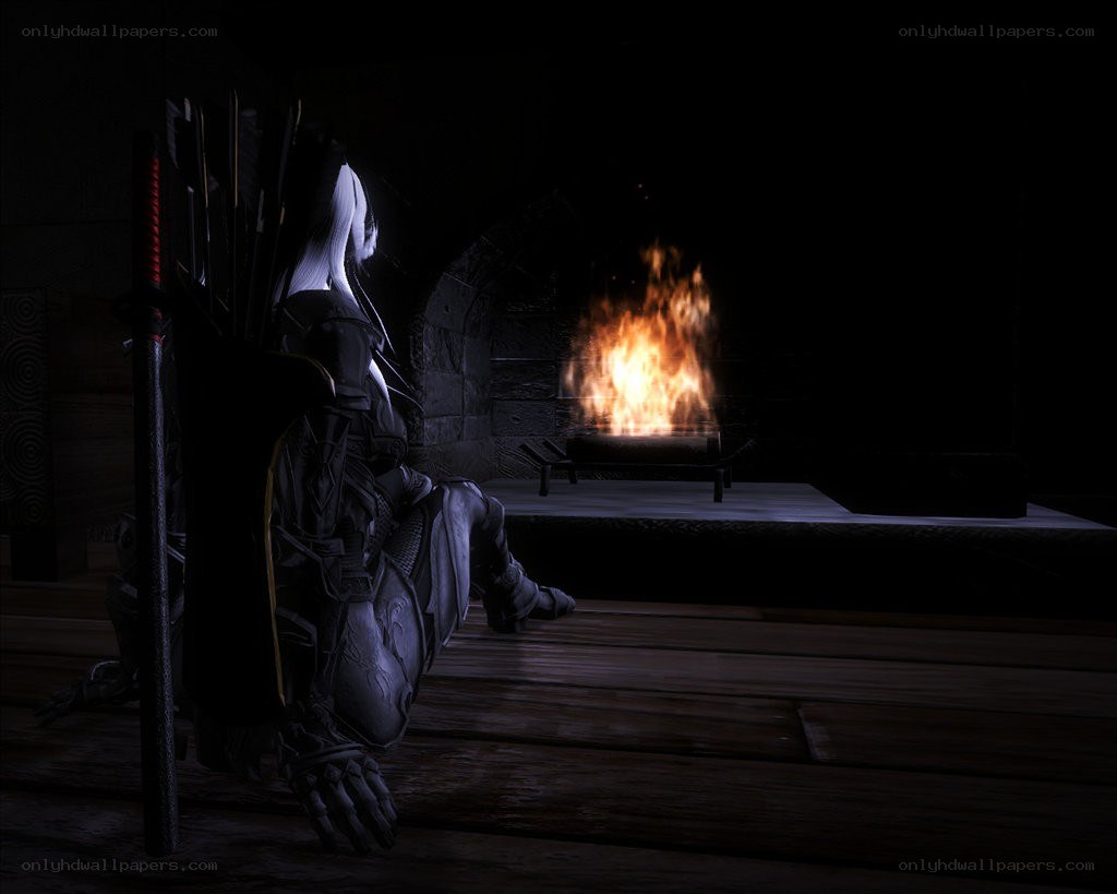 Warrior by the fire