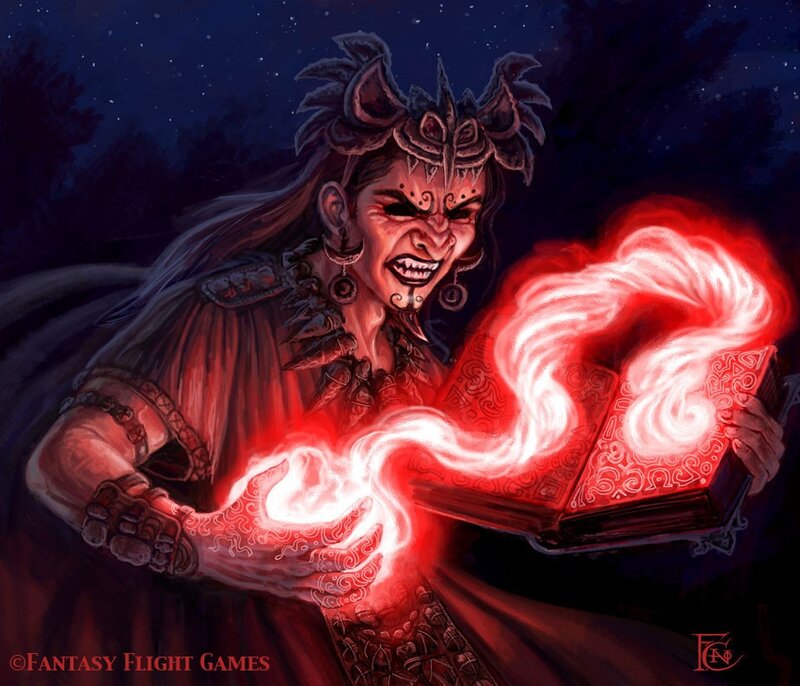 Warrior casting a spell at night