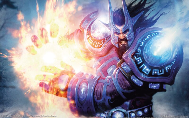Warrior casting fire spell