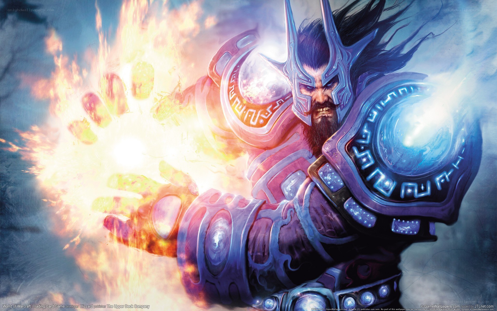 Warrior casting fire spell