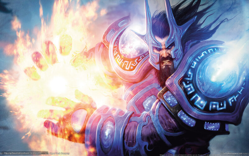 Warrior casting fire spell