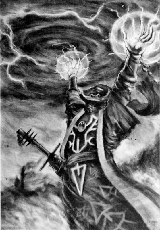 Warrior casting lightning spells