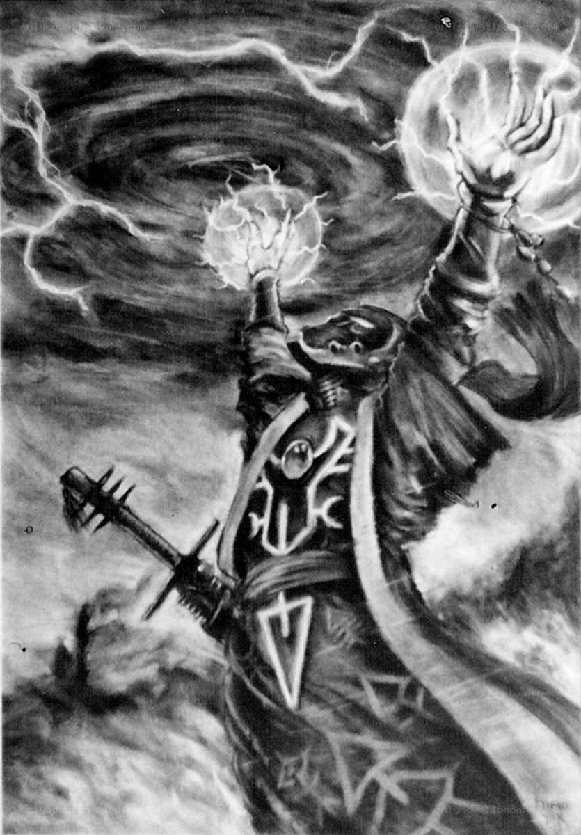 Warrior casting lightning spells