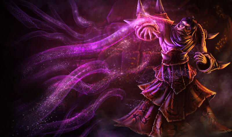 Warrior Casting Spell — Purple, Dramatic