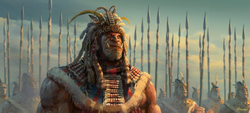 Warrior Chief with Feathered Headdress