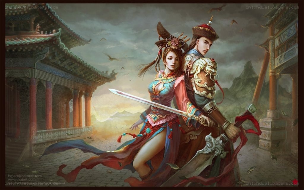 warrior couple in ancient China