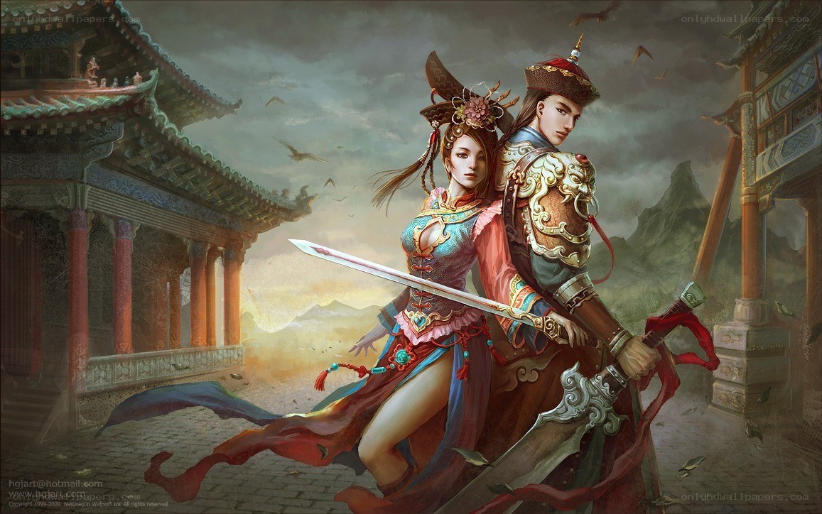 warrior couple in ancient China
