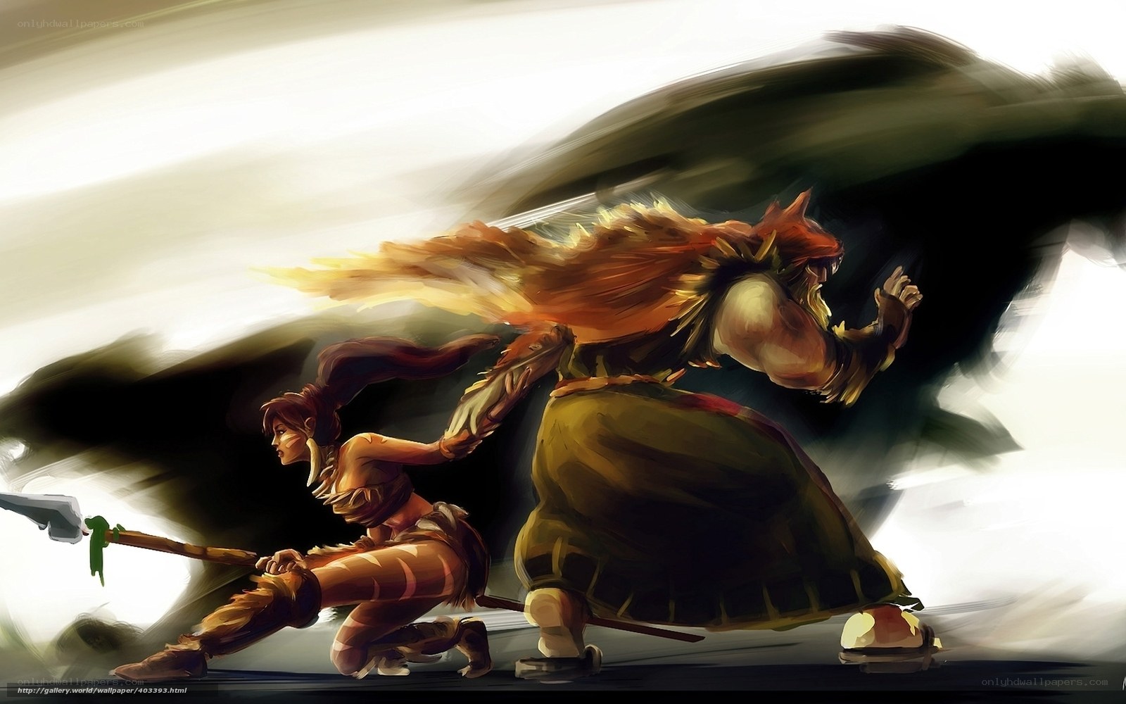 Warrior duo in combat