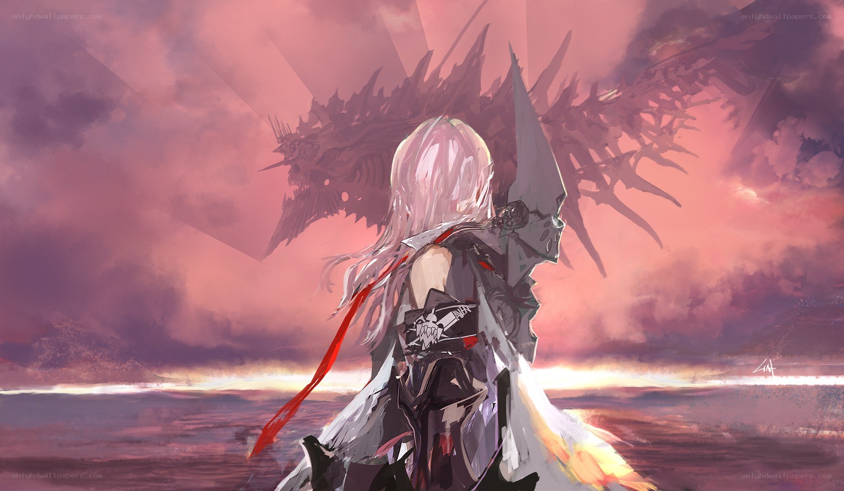 warrior facing a dragon
