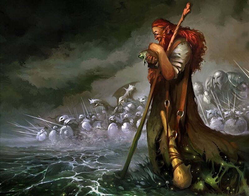 Warrior facing a horde